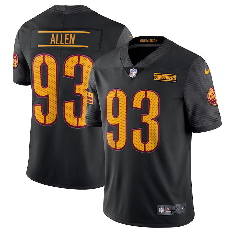 Men Washington Commanders #93 Jonathan Allen Nike Black Alternate Vapor Limited NFL Jersey->washington commanders->NFL Jersey